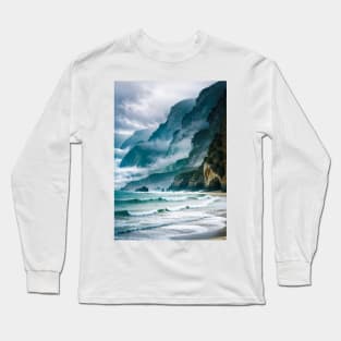 Foggy Cliffs by the Ocean Long Sleeve T-Shirt